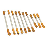 Maxbell 10Pcs RC Steering Servo Link Upgrades Kits for R1003 1:12 Scale RC Hobby Car Gold