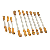 Maxbell 10Pcs RC Steering Servo Link Upgrades Kits for R1003 1:12 Scale RC Hobby Car Gold