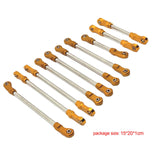 Maxbell 10Pcs RC Steering Servo Link Upgrades Kits for R1003 1:12 Scale RC Hobby Car Gold