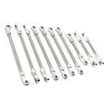 Maxbell 10Pcs RC Steering Servo Link Upgrades Kits for R1003 1:12 Scale RC Hobby Car Silver