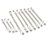 Maxbell 10Pcs RC Steering Servo Link Upgrades Kits for R1003 1:12 Scale RC Hobby Car Silver