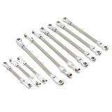 Maxbell 10Pcs RC Steering Servo Link Upgrades Kits for R1003 1:12 Scale RC Hobby Car Silver