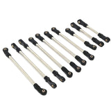 Maxbell 10Pcs RC Steering Servo Link Upgrades Kits for R1003 1:12 Scale RC Hobby Car Black