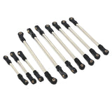 Maxbell 10Pcs RC Steering Servo Link Upgrades Kits for R1003 1:12 Scale RC Hobby Car Black