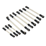 Maxbell 10Pcs RC Steering Servo Link Upgrades Kits for R1003 1:12 Scale RC Hobby Car Black