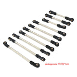 Maxbell 10Pcs RC Steering Servo Link Upgrades Kits for R1003 1:12 Scale RC Hobby Car Black