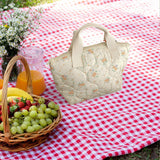 Maxbell Lunch Box Easy to Carry Portable Lunch Container Bag for Beach Travel Office Apricot