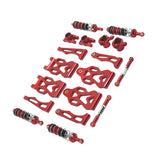 Maxbell 1/16 RC Car Upgraded Metal Parts Front Lower Swing Arms for Q141 16103 Q117C Red