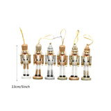 Maxbell 6x Christmas Nutcracker 13cm Wooden for Spring Festival Scene Layout Wedding