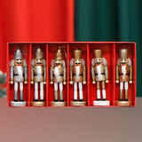 Maxbell 6x Christmas Nutcracker 13cm Wooden for Spring Festival Scene Layout Wedding