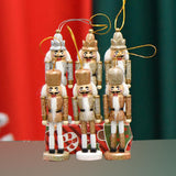 Maxbell 6x Christmas Nutcracker 13cm Wooden for Spring Festival Scene Layout Wedding