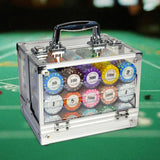 Maxbell Chips Case Holds 600 Chips with 6 Chip Racks for Drinking Props Parties