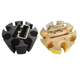Maxbell Chip Carousel Case Round Sturdy with Handle Casino Token Case Chip Turntable brown