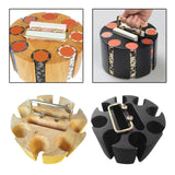 Maxbell Chip Carousel Case Round Sturdy with Handle Casino Token Case Chip Turntable brown