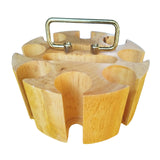 Maxbell Chip Carousel Case Round Sturdy with Handle Casino Token Case Chip Turntable brown