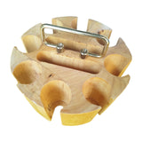 Maxbell Chip Carousel Case Round Sturdy with Handle Casino Token Case Chip Turntable brown