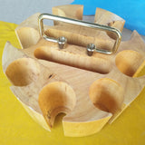 Maxbell Chip Carousel Case Round Sturdy with Handle Casino Token Case Chip Turntable brown