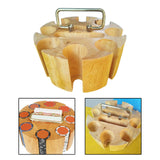 Maxbell Chip Carousel Case Round Sturdy with Handle Casino Token Case Chip Turntable brown