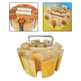 Maxbell Chip Carousel Case Round Sturdy with Handle Casino Token Case Chip Turntable brown