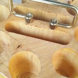 Maxbell Chip Carousel Case Round Sturdy with Handle Casino Token Case Chip Turntable brown