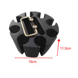 Maxbell Chip Carousel Case Round Sturdy with Handle Casino Token Case Chip Turntable black