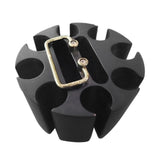 Maxbell Chip Carousel Case Round Sturdy with Handle Casino Token Case Chip Turntable black