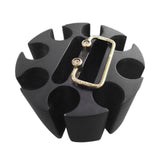 Maxbell Chip Carousel Case Round Sturdy with Handle Casino Token Case Chip Turntable black