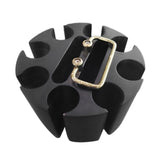Maxbell Chip Carousel Case Round Sturdy with Handle Casino Token Case Chip Turntable black