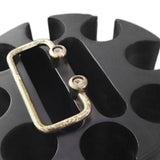 Maxbell Chip Carousel Case Round Sturdy with Handle Casino Token Case Chip Turntable black