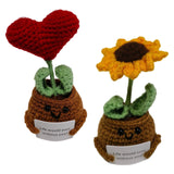 Maxbell Funny Positive Knitting Doll Crochet Ornament for Cafe Living Room Farmhouse Heart