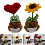 Maxbell Funny Positive Knitting Doll Crochet Ornament for Cafe Living Room Farmhouse Heart