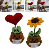 Maxbell Funny Positive Knitting Doll Crochet Ornament for Cafe Living Room Farmhouse Heart