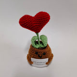 Maxbell Funny Positive Knitting Doll Crochet Ornament for Cafe Living Room Farmhouse Heart