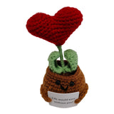 Maxbell Funny Positive Knitting Doll Crochet Ornament for Cafe Living Room Farmhouse Heart