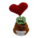Maxbell Funny Positive Knitting Doll Crochet Ornament for Cafe Living Room Farmhouse Heart