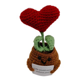 Maxbell Funny Positive Knitting Doll Crochet Ornament for Cafe Living Room Farmhouse Heart