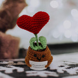 Maxbell Funny Positive Knitting Doll Crochet Ornament for Cafe Living Room Farmhouse Heart