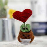 Maxbell Funny Positive Knitting Doll Crochet Ornament for Cafe Living Room Farmhouse Heart