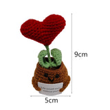 Maxbell Funny Positive Knitting Doll Crochet Ornament for Cafe Living Room Farmhouse Heart