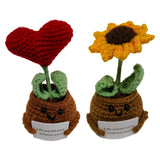 Maxbell Funny Positive Knitting Doll Crochet Ornament for Cafe Living Room Farmhouse Heart