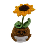 Maxbell Funny Positive Knitting Doll Crochet Ornament for Cafe Living Room Farmhouse Flower