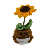 Maxbell Funny Positive Knitting Doll Crochet Ornament for Cafe Living Room Farmhouse Flower