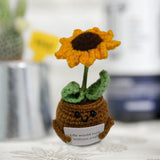 Maxbell Funny Positive Knitting Doll Crochet Ornament for Cafe Living Room Farmhouse Flower
