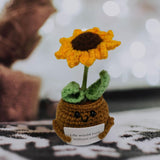 Maxbell Funny Positive Knitting Doll Crochet Ornament for Cafe Living Room Farmhouse Flower