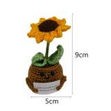 Maxbell Funny Positive Knitting Doll Crochet Ornament for Cafe Living Room Farmhouse Flower