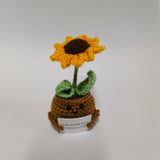 Maxbell Funny Positive Knitting Doll Crochet Ornament for Cafe Living Room Farmhouse Flower