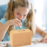 Maxbell Wooden Money Box Portable Money Saving Box Reusable Coin Bank for Boys Girls