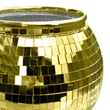 Maxbell Disco Ball Mirror Ice Bucket Keep Ice Cooling Longer Glass Drinkware for BBQ Gold