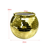 Maxbell Disco Ball Mirror Ice Bucket Keep Ice Cooling Longer Glass Drinkware for BBQ Gold