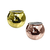 Maxbell Disco Ball Mirror Ice Bucket Keep Ice Cooling Longer Glass Drinkware for BBQ Gold